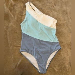 Colorblock one piece swimsuit
